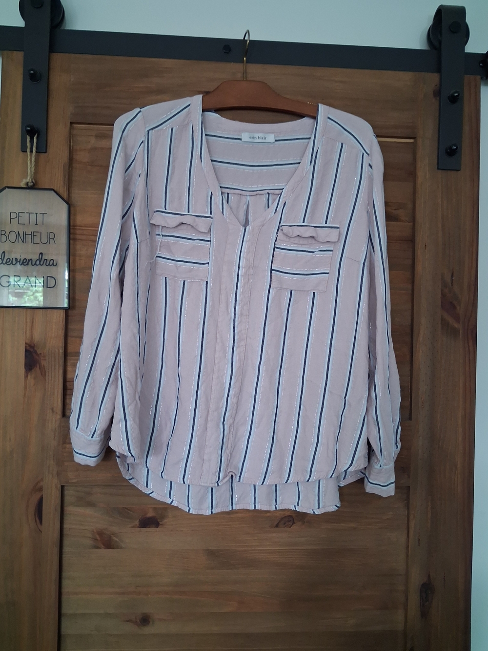 Erin Blair Blouse Stripped Pink XL